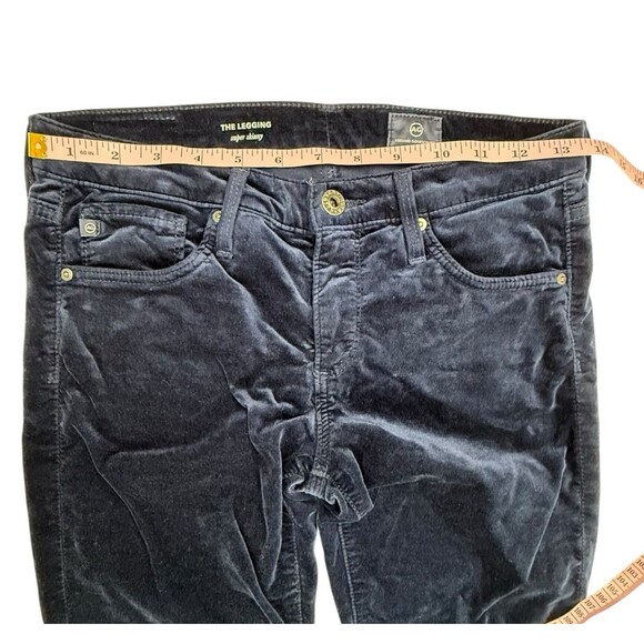 AG Adriano Goldschmied Velvet The Legging Super Skinny Pants Size 26 R Blue USA - Picture 12 of 15